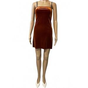 Forever 21 Velvet Slip Dress - Rich Rust Color